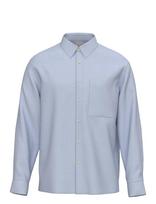Calvin Klein - Ls Solid Linen Classic Shirt - Lininiai marškiniai - Mėlyna