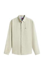 Tommy Jeans - Tjm Reg Linen Shirt - Lininiai marškiniai - Chaki spalva