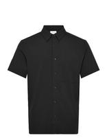 Calvin Klein - Ss Solid Seersucker Classic Shir - Marškiniai trumpomis rankovėmis - Juoda