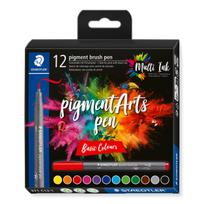 Staedtler Pigment Brush 12 1 371 Water-Based Pens, Colors, Set, C12-1