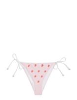 Tommy Hilfiger - V String Side Tie Emb. - Bikinis su raišteliais šonuose - Rožinė