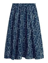 Tommy Hilfiger - Ess Linen Flare Midi Skirt - Iki kelių ir midi sijonai - Tamsiai mėlyna