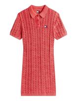 Tommy Jeans - Tjw Gmd Cable Sweater Polo Dress - Trumpa suknelė - Raudona