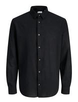 Jack & Jones - Jjesummer Linen Blend Shirt L/S Sn - Laisvalaikio marškiniai - Juoda