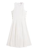 Tommy Hilfiger - Linen Blend Hourglass Midi Drs - Iki kelių ir midi suknelės - Balta