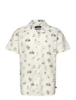 Clean Cut Copenhagen - Bowling Magne S/S Shirt - Marškiniai trumpomis rankovėmis - Kreminė spalva
