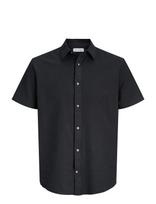 Jack & Jones - Jjesummer Linen Blend Shirt S/S Sn - Marškiniai trumpomis rankovėmis - Juoda