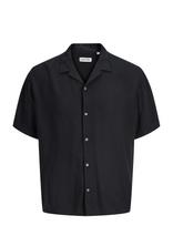 Jack & Jones - Jjejeff Resort Solid Shirt Ss Sn - Laisvalaikio marškiniai - Juoda