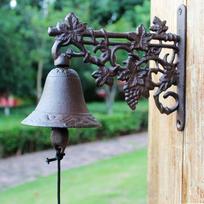 Cast Iron Wall Mounted Hand Cranking Bell Europeam Vintage Handmade Garden Decor Rustic Iron Welcome Door Bell room decoration 23.8x10.5x20.5cm