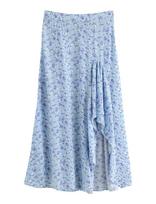 Lindex - Skirt With Flounce - Midi sijonas - Marga / raštuota