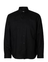 Selected - Slmregclay Linenblend Ls Shirt Cla Noos - Laisvalaikio marškiniai - Juoda