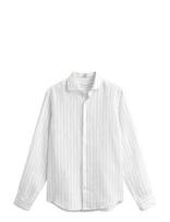 Gant - Reg Linen Stripe Shirt - Lininiai marškiniai - Balta