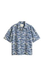 Gant - Rel Aop Camp Collar Ss Shirt - Marškiniai trumpomis rankovėmis - Mėlyna
