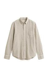 Gant - Reg Cotton Linen Stripe Shirt - Lininiai marškiniai - Marga / raštuota
