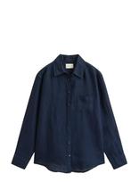 Gant - Rel Linen Ls Shirt - Marškinėliai ilgomis rankovėmis - Tamsiai mėlyna