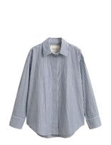 Gant - Rel Stripe Poplin Ls Shirt - Marškinėliai ilgomis rankovėmis - Tamsiai mėlyna