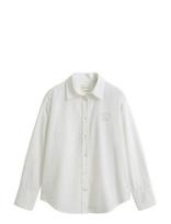 Gant - Rel Stripe Ctn Embr Chest Shirt - Marškinėliai ilgomis rankovėmis - Balta
