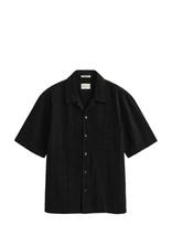 Gant - Rel Dobby Stripe Camp Collar Shirt - Marškiniai trumpomis rankovėmis - Juoda