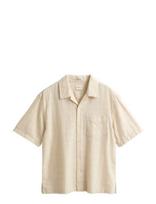 Gant - Rel Texture Check Shirt - Marškiniai trumpomis rankovėmis - Kreminė spalva