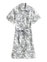 Gant - Floral Print Linen Ss Shirt Dress - Marškininė suknelė - Balta