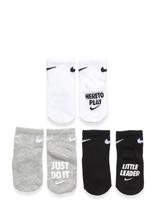Nike - Nike 3Pk Verbiage Gripper Sock - Kūdikių kojinės - Balta
