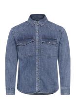 Abercrombie & Fitch - Long Sleeve Denim - Džinsiniai marškiniai - Mėlyna