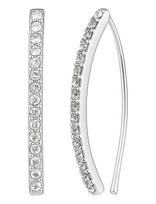Lauren Ralph Lauren - Pe Thin Pave Threader - Slv/Cry - Kabantys auskarai - Sidabro