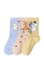 Lindex - 3-Pack Moomin Socks - Neslystančios kojinės - Mėlyna