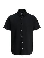 Jack & Jones - Jjebreeze Linen Blend Shirt S/S Sn Jnr - Marškiniai trumpomis rankovėmis - Juoda