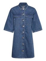 Selected - Slfagathe Short Denim Dress - Trumpa suknelė - Mėlyna