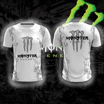 Monster Energy Tengman Raštas Šauni Madinga Patogi Kvėpuojanti Greitai Džiūstanti Gatvės Gyvybingumas Vyriški Sportiniai Apvalios Kaklo Marškinėliai S