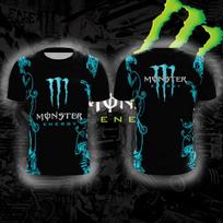 Monster Energy Tengman Raštas Šauni Madinga Patogi Kvėpuojanti Greitai Džiūstanti Gatvės Gyvybingumas Vyriški Sportiniai Apvalios Kaklo Marškinėliai S