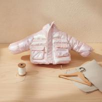 Doll Jacket Soft Material Puffer Multiple Designs Miniature Winter Coat for Hobbyists rožinė