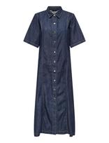 ONLY - Onlruna Ss Midi Dress Rinse Dnm Akm Cs - Iki kelių ir midi suknelės - Tamsiai mėlyna