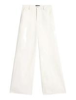 7 For All Mankind - Wide Trouser Linen Ostuni - Plačios kelnės - Kreminė spalva