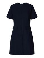 Selected - Slftora Slim Ss Short Dress B - Trumpa suknelė - Tamsiai mėlyna