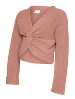 Mamalicious - Mlsvala Cot L/S Crop Knit Top - Pončas - Rožinė