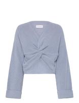 Mamalicious - Mlsvala Cot L/S Crop Knit Top - Pončas - Mėlyna