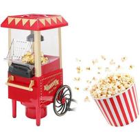 Popcorn machine - 123 - Mini house kitchen - Retro aluminum - 1200W - Red raudona