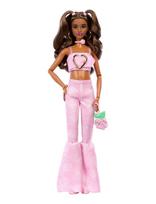 Barbie - Deluxe Style Fashion Doll #12 In Pink Denim Crop Top And Flare Jeans, Brunette - Lėlė - Rožinė