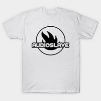Men Black Print T-shirt Audioslave Band No-Cut Transfer Paper Print Cotton Tshirt L balta
