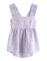 Lindex - Sleeveless Blouse With Broderie Anglaise - Palaidinės ir tunikos - Violetinė