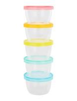 Badabulle - Badabowls 5 X 250 Ml - Kūdikių maisto indelis - Marga / raštuota