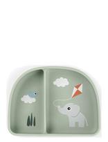 Done By Deer - Stick&Stay Compartment Bowl Playground Green - Lėkštės - Žalia
