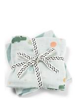 Done By Deer - Burp Cloth 2-Pack Celebration Blue - Muslino audiniai - Marga / raštuota