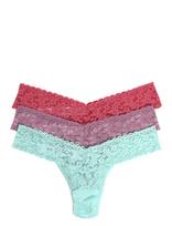 Hanky Panky - Hanky Panky Signature Lace, Low Rise Thong, 3 Pack Boxed - Stringai - Rožinė