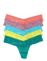 Hanky Panky - Hanky Panky Signature Lace, Low Rise Thong, 5 Pack Boxed - Stringai - Žalia