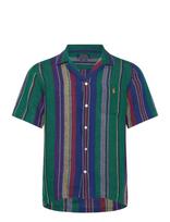 Polo Ralph Lauren - Classic Fit Striped Linen Camp Shirt - Marškiniai trumpomis rankovėmis - Žalia