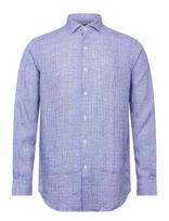 Polo Ralph Lauren - Classic Fit Plaid Linen Shirt - Lininiai marškiniai - Mėlyna