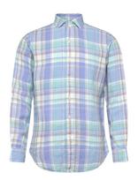 Polo Ralph Lauren - Classic Fit Plaid Slub Linen Shirt - Laisvalaikio marškiniai - Mėlyna